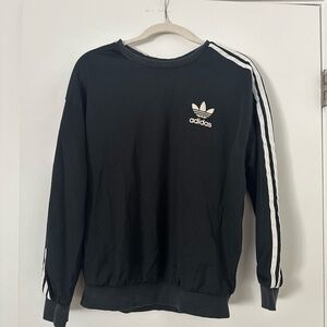 Adidas Originals Trefoil 3-Stripes Sweatshirt Black White Size S (EU 38 / US S)